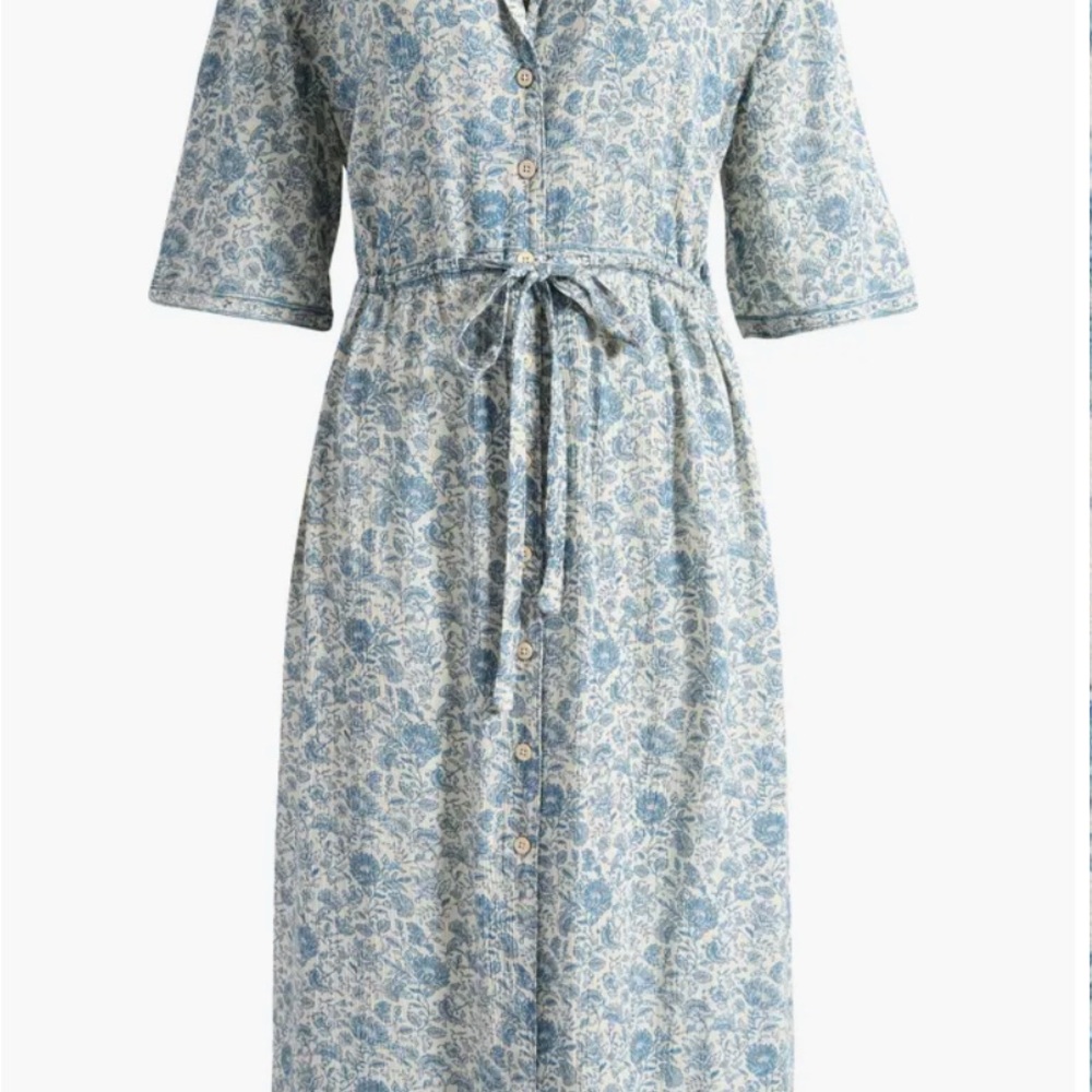 Faherty Island Times Tie Waist Midi Dress-Large